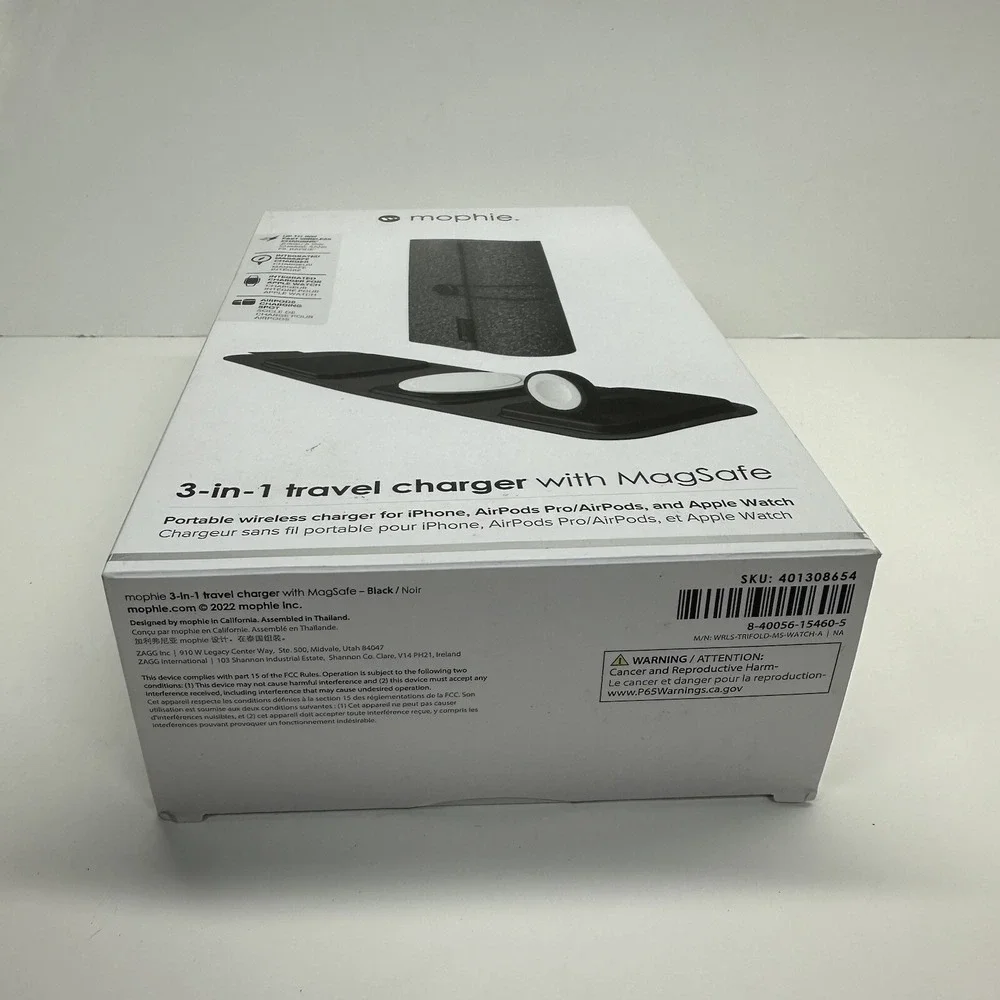 Mophie 3-In-1 Travel Charger with MagSafe For‎ iPhone Apple Watch Airpods New